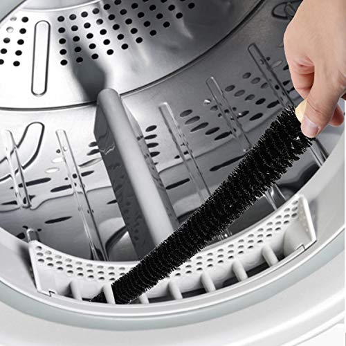 Cepillo del radiador, AIEVE Cepillo de limpieza del radiador largo Secador Cepillo para pelusas Lavadora flexible Cepillo para tubos Removedor de pelusas Herramienta de limpieza de conductos, negro