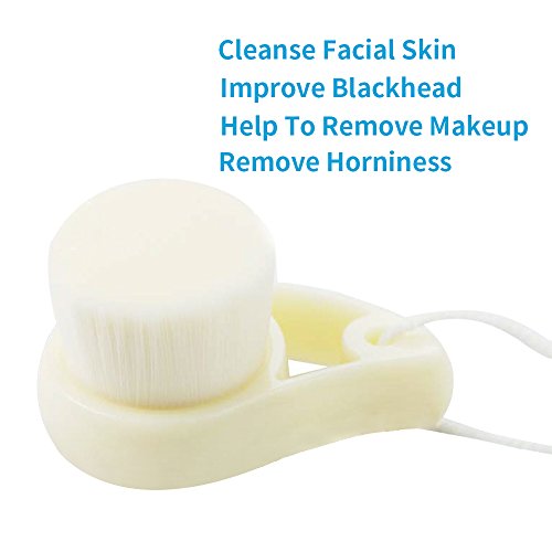 Cepillo Limpiador Facial Manual Cepillo de Limpieza Cepillo Exfoliante para la Cara Ultra Suave Facial Limpiador Cepillo para Limpia Poros Facial Cuidado de la Piel (Blanco)