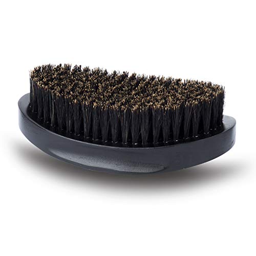 Cepillo para el cabello Roman-T para peinado con Ondas 360 - Para cabello crespo y rizado o liso -Base de madera contorneada y cerdas 100% de jabalí – Con un elegante estuche para regalo