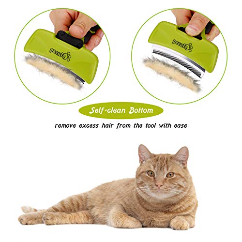 Cepillo Perros y Mascotas Gatos Curvo Autolimpiador de Pelo Largo y Corto para Eliminar el Pelo Muerto y la Capa Inferior Reduce el 95% de la Pérdida de Cabello(S:76mm)