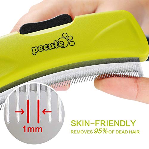 Cepillo Perros y Mascotas Gatos Curvo Autolimpiador de Pelo Largo y Corto para Eliminar el Pelo Muerto y la Capa Inferior Reduce el 95% de la Pérdida de Cabello(S:76mm)
