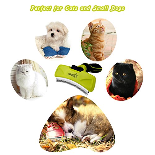 Cepillo Perros y Mascotas Gatos Curvo Autolimpiador de Pelo Largo y Corto para Eliminar el Pelo Muerto y la Capa Inferior Reduce el 95% de la Pérdida de Cabello(S:76mm)