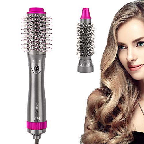 Cepillo Secador Secado Rápido 3 in 1 Secador Moldeador Peine Chignon Cepillo de Aire Caliente Intercambiable para Rizar y Suavizar Iónica Negativa Cepillo Alisador Pelo