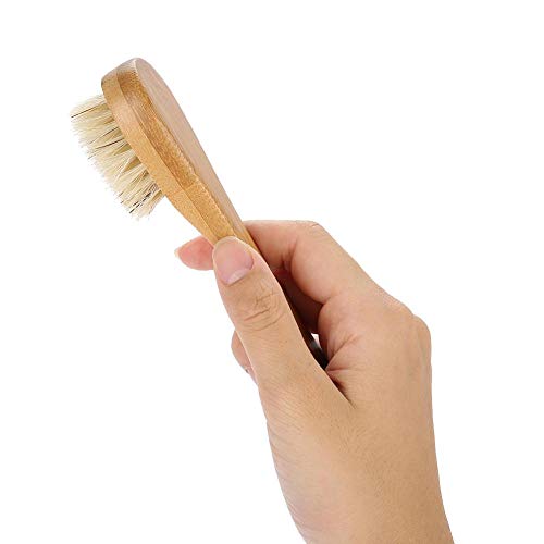 Cepillos faciales para limpieza y exfoliación de cerdas suaves naturales Mango de madera Cepillado facial Limpieza de la piel Cepillo depurador para hombres Mujeres