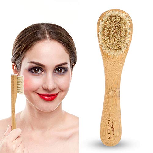 Cepillos faciales para limpieza y exfoliación de cerdas suaves naturales Mango de madera Cepillado facial Limpieza de la piel Cepillo depurador para hombres Mujeres