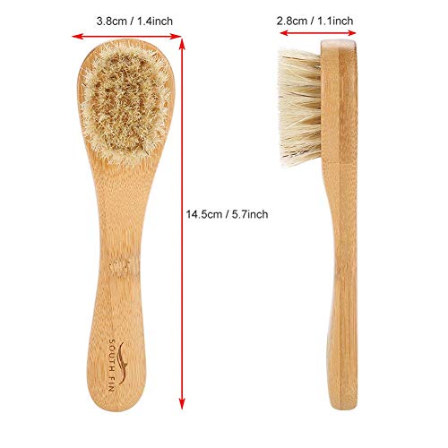 Cepillos faciales para limpieza y exfoliación de cerdas suaves naturales Mango de madera Cepillado facial Limpieza de la piel Cepillo depurador para hombres Mujeres