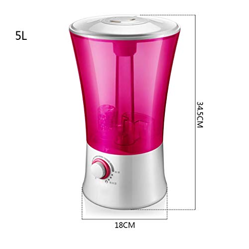 CEQKR Ultrasónica Dormitorio Oficina en casa humidificador Mini-bebé Tanque de Gran Capacidad de purificación de Aire pulverizador 5L Limpieza sin protección de energía