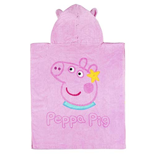Cerdá - Toalla Poncho Infantil con Capucha de Peppa Pig