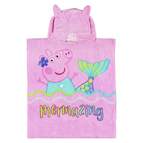 Cerdá - Toalla Poncho Infantil con Capucha de Peppa Pig