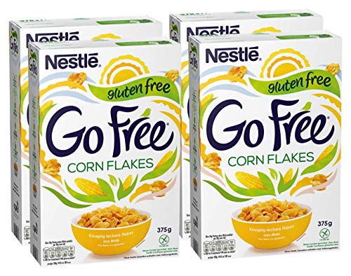 Cereales Nestlé Corn Flakes - Copos de maíz tostados - 4 paquetes de cereales de 375g
