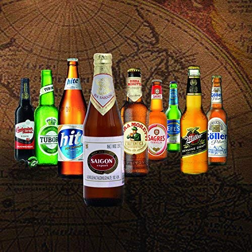 "CERVEZAS DEL MUNDO" Selección de las 9 cervezas más exclusivas del mundo. Paquete de degustación. Excelente idea de regalo para hombres jóvenes y adultos