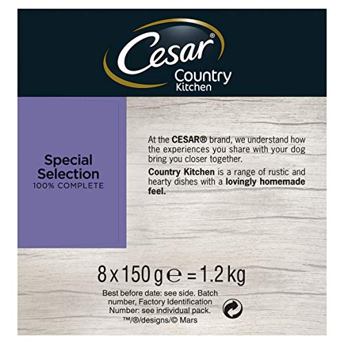Cesar Country Kitchen - Comida para perros, selección especial, 8 x 150 g, paquete de 3