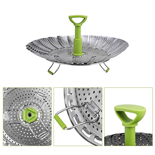 Cesta de Vapor Plegable Acero Inoxidable Vaporera de Verduras Cesta de Frutas Apto para Diversos Tamaños de Ollas 18 a 28 cm
