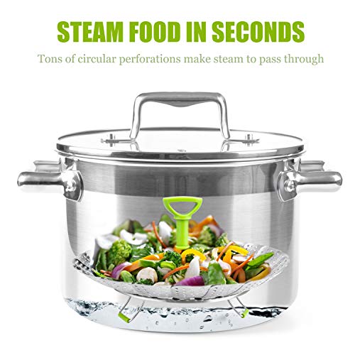 Cesta de Vapor Plegable Acero Inoxidable Vaporera de Verduras Cesta de Frutas Apto para Diversos Tamaños de Ollas 18 a 28 cm