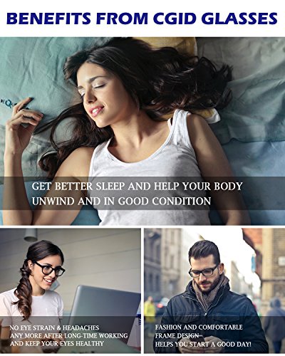 CGID CT84 Gafas para Protección contra Luz Azul, para Computadora, Lectura, Video Juegos, Protección de Fatiga Visual y contra Rayos UV,Rectángulo Vintage, Lentes Transparente