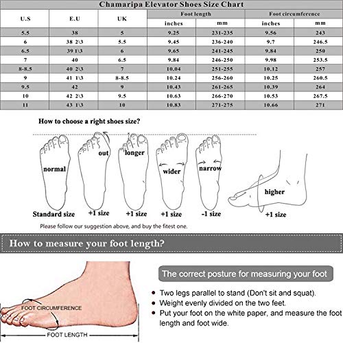 CHAMARIPA Zapatos con Alzas Hombre de Cuero - 6CM Aumentar la Altura - Zapatilla de Deporte Casual con Cordones