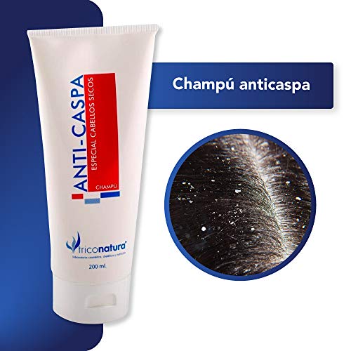 Champú Anti caspa pelo seco natural especial cabello secos con caspa / Eccemas Rojeces Picores mejor uso frecuente 200ml para cuero cabelludo sensible