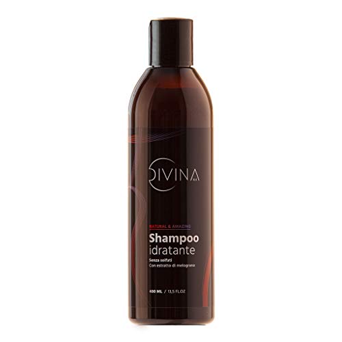 Champú hidratante para el cabello afro Natural&Amazing di DIVINA BLK con extractos de granada (400ml)