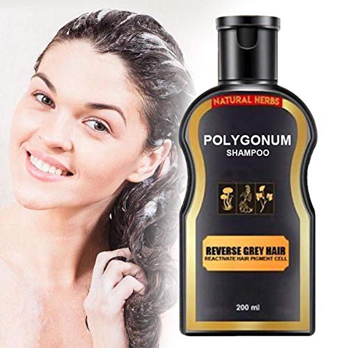 Champú natural oscurecedor - 100 a base de hierbas naturales - Sin sulfato - Champú orgánico oscurecedor - Crecimiento del cabello negro Tinte capilar no alérgico Para mujeres Hombres Cabello gris