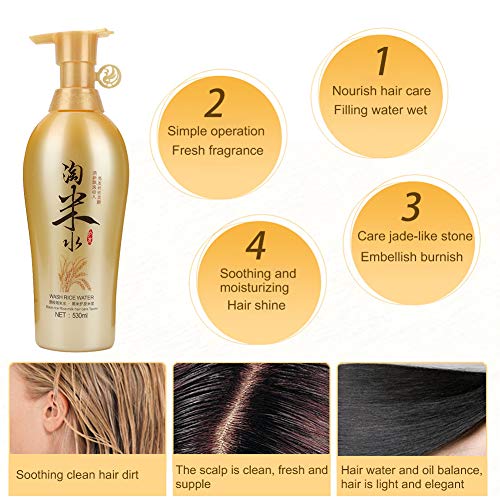 Champú Para El Cuidado Del Cabello, Champú Para El Cabello, Champú Anticaspa Con Aceite De Control De Agua De Arroz Original Que Nutre El Cabello Se Puede Usar En El Salón O En Casa Champú
