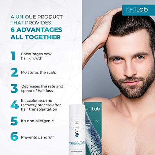 CHAMPÚ PARA LA PÉRDIDA DEL CABELLO - Champú para el cabello NHTLab con fórmula especial contra la caída del cabello - Champú natural para hombres y mujeres