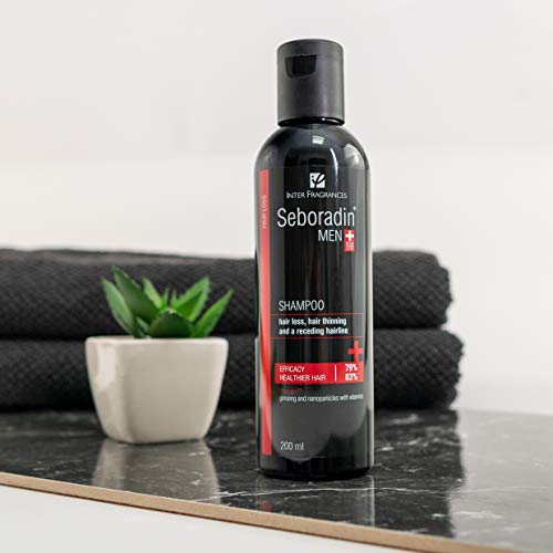 Champú Seboradin para hombres, para calvicie, caída del cabello y rayita, 200 ml