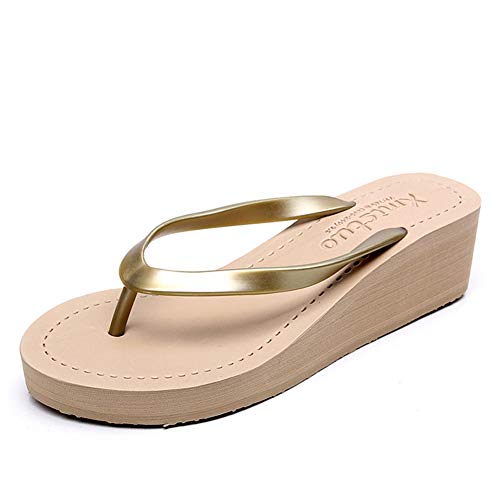 Chancletas Mujer，Sandalias De Verano de Suela Gruesa Antideslizantes,B,37-38EU/5-5.5UK