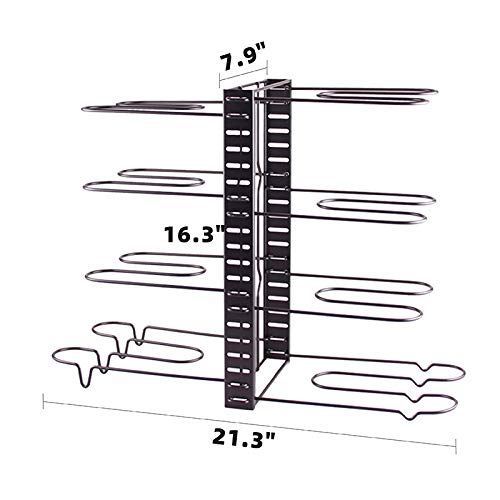 ChangMi Organizador de ollas para gabinete con 3 métodos de Bricolaje, Organizador de ollas Ajustable con 8 estantes de Metal, Organizador de ollas Grandes y pequeñas para el gabinete de la Cocina