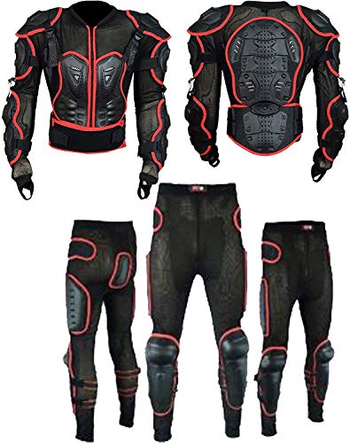 Chaqueta de protección completa para motocicleta, para hombre, para motocross, chaqueta protectora y pantalones de motocross, cintura de 30 a 33 pulgadas, pecho de 76 a 36 pulgadas, S/M