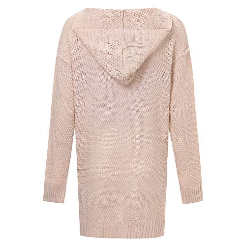 Chaquetas Anchas con Capucha para Mujer Invierno,PAOLIAN Ropa de Punto Cárdigans Largas con Bolsillo Señora Elegantes Abrigo Tallas Grandes Rebajas otoño Chaquetón Parka Trench Dama