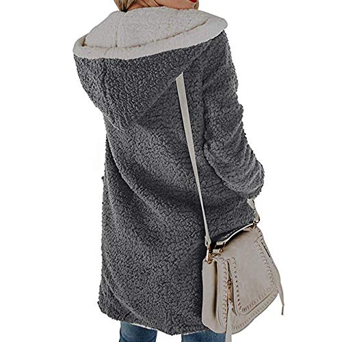 Chaquetas Anchas con Capucha para Mujer Invierno,PAOLIAN Ropa de Punto Cárdigans Largas Señora Elegantes Abrigo Lana sintética Rebajas otoño Chaquetón Acolchado Parka Trench Dama