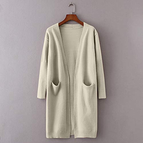 Chaquetas de Mujer Primavera,PAOLIAN Ropa de Abrigo Largas Invierno Rebajas Fiesta Señora Chaquetón Chaquetas con Bolsillo Marrón Primavera Prendas de Punto Cárdigans Cierre Mujer