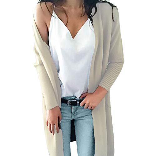 Chaquetas de Mujer Primavera,PAOLIAN Ropa de Abrigo Largas Invierno Rebajas Fiesta Señora Chaquetón Chaquetas con Bolsillo Marrón Primavera Prendas de Punto Cárdigans Cierre Mujer