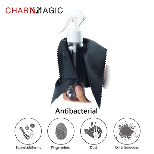 Charm & Maigc Extra Grande de Microfibra Paños de Limpieza para Todo Tipo de Screens-3 Unidades (2 Negro + 1 Gris, 40 x 40 cm)