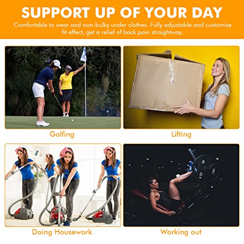 Charminer Cinturón Lumbar Soporte Lumbar para la Espalda Ayuda de la Cintura para Aliviar El Dolor de Espalda y Prevenir Daños, Faja Ayuda a Aliviar Dolor y Lesiones, Hernia de Disco, Unisex Negr