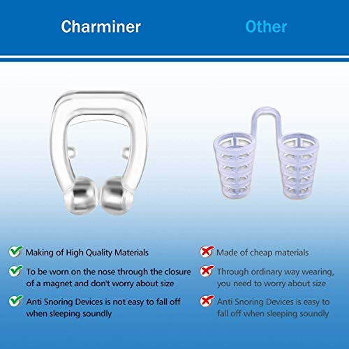 Charminer Dispositivos Anti Ronquidos, Dilatador Nasal imanes Soluciones Anti Dejar De Roncar para Alivia la Nariz tapada Durante el sueño, para Hombres y Mujeres, 4 PCS