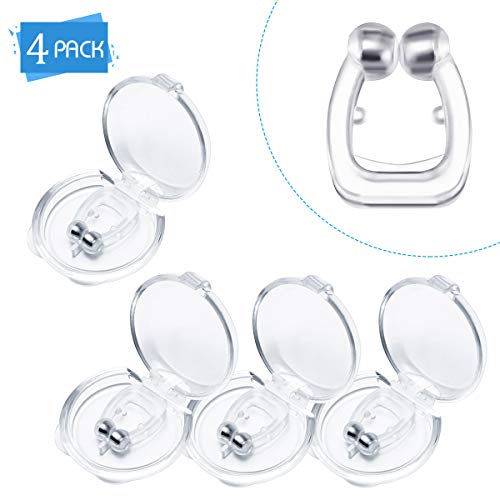 Charminer Dispositivos Anti Ronquidos, Dilatador Nasal imanes Soluciones Anti Dejar De Roncar para Alivia la Nariz tapada Durante el sueño, para Hombres y Mujeres, 4 PCS