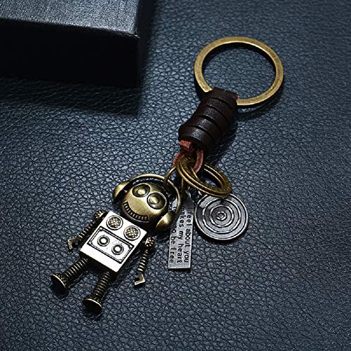 Cheaonglove llaveros Originales llaveros Llavero Robot Encanto para Llavero de Monedero Llave de Coche Accesorios Automoción Bolsos de Regalo Llavero de Cuero