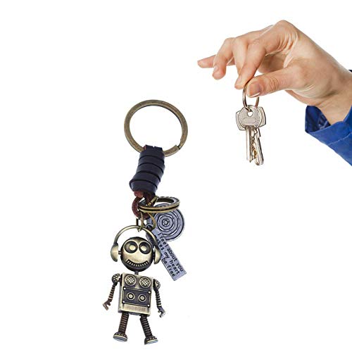 Cheaonglove llaveros Originales llaveros Llavero Robot Encanto para Llavero de Monedero Llave de Coche Accesorios Automoción Bolsos de Regalo Llavero de Cuero