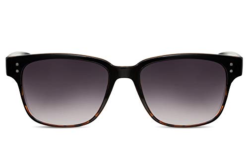 Cheapass Gafas de Sol Fashion Grandes Montura Negras Demi con Cristales Morados Ahumados Look Clásico UV400 Mujer Hombre