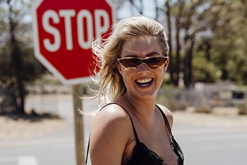 Cheapass Gafas de Sol Mujer Doradas Metálicas Montura Ojo de Gato con Cristales Marrones Graduales de Una Pieza UV400