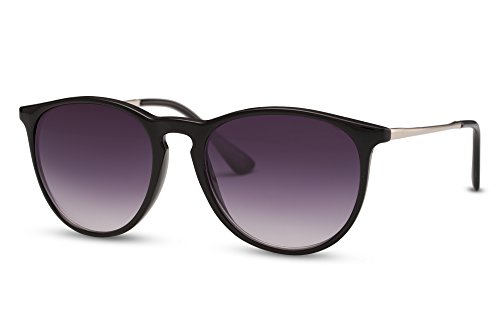 Cheapass Gafas de Sol Negro Lentes Redondos Vintage Mujer Hombre
