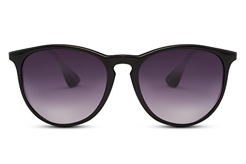 Cheapass Gafas de Sol Negro Lentes Redondos Vintage Mujer Hombre