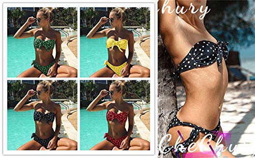 CheChury Bikini Mujer 2020 Dos Piezas Ropa con con Estampado de Lunares Traje de baño Conjunto de Bikini Push-Up Verano Acolchado Bra