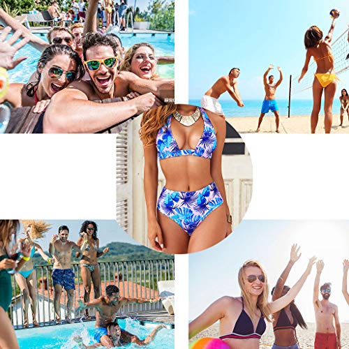 CheChury Bikini Mujer Push up Impresión Traje de baño Conjuntos Cintura Alta Bañador Mujer de Talle Alto Vintage Bikini Set para Mujer