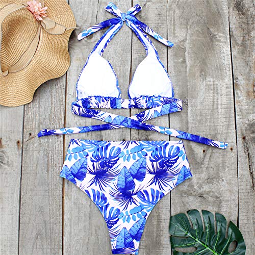 CheChury Bikini Mujer Push up Impresión Traje de baño Conjuntos Cintura Alta Bañador Mujer de Talle Alto Vintage Bikini Set para Mujer