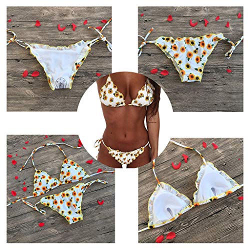 CheChury Traje de Baño Bikini Mujer 2020 Bohemio Push Up con Relleno Tirantes Ajustables Dos Piezas Tops de Bikini Estampado Acolchado Baño Ropa de Playa