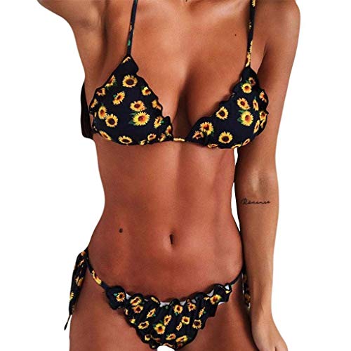 CheChury Traje de Baño Bikini Mujer 2020 Bohemio Push Up con Relleno Tirantes Ajustables Dos Piezas Tops de Bikini Estampado Acolchado Baño Ropa de Playa