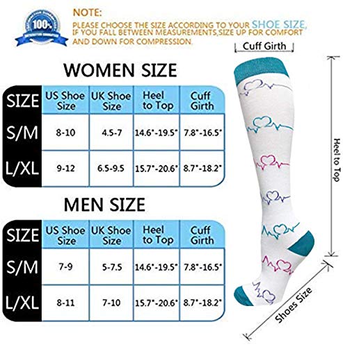 Cheeroyal 2 pares de calcetines de compresión 20-30 mmHg para hombres y mujeres, recuperación enfermera, correr, maternidad, embarazo, vuelo, viajes y deportes médicos, YS001-6+31., S-M