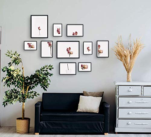 Chely Intermarket, Marcos multifotos Pared (Negro) Set de 10 Marcos Mod-312 (10x15cm(x4)-13x18cm(x4)-20x25cm(x2)). Portafoto de PVC con Cristal Vidrio.